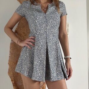 Zara Trafaluc Romper Blue and White Size Small